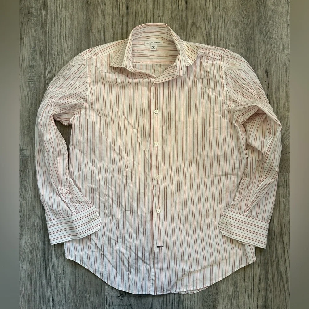 Banana Republic Men's Pink Striped Button Down Shirt Sz‎ S (14/14.5)